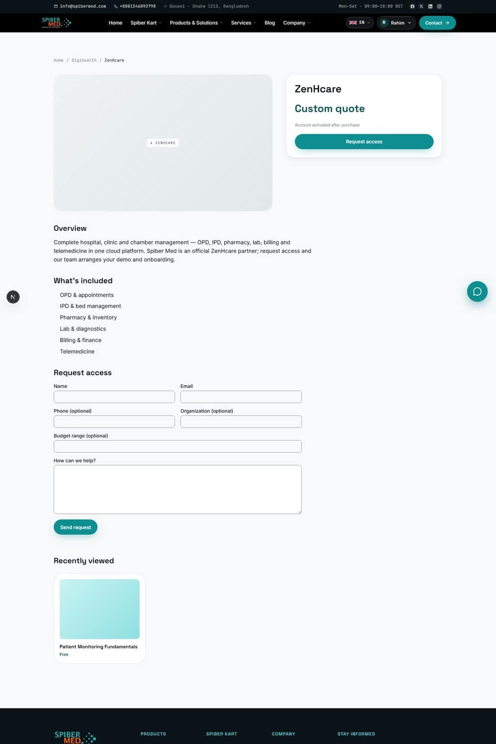 A software product page. How it is delivered is stated up front: a download, a licence key, or activation on an external system.